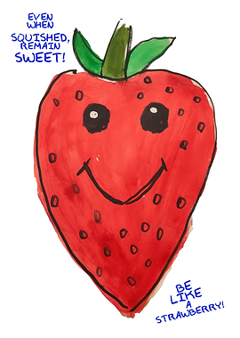 Smiling Strawberry Funny Inspirational