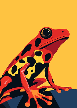 Red Frog Minimalist Art