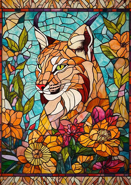 Stained Glass Lynx