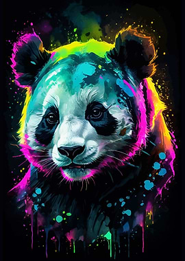 Neon Panda Art