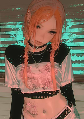 Anime Girl with Pink Hair