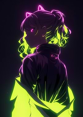 Neon Anime Girl