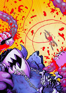 Monster Attack Comic Art