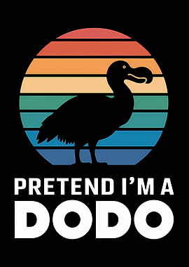 Dodo Bird Retro Sunset