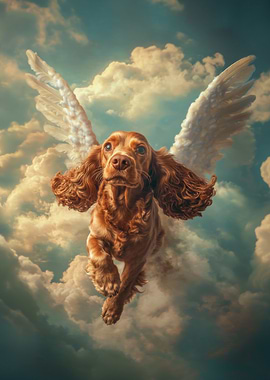 Cocker Spaniel with Angel Wings | Heavenly Dog Tribute