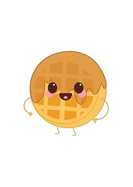 Smiling Waffle Cartoon