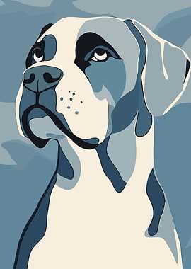 Blue Boxer Dog Portrait