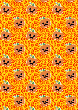 Cute Pumpkin Leopard Print