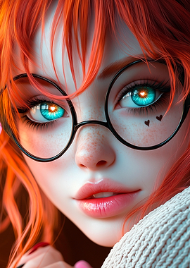Anime Girl with Glasses