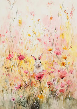 Rabbit in a Wildflower Meadow