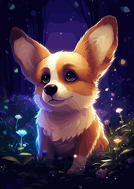 Corgi in a Forest