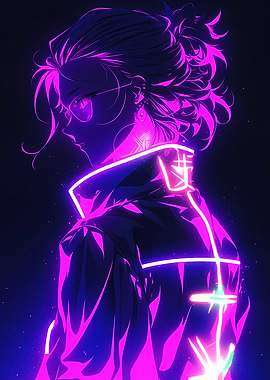Neon Anime Girl