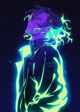 Anime Boy Neon Glow
