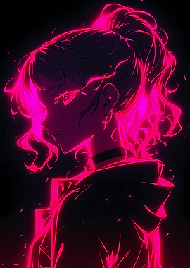 Neon Anime Girl