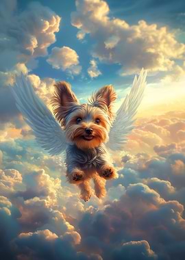 Yorkshire Terrier with Angel Wings | Pet Memorial Art