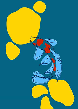 Koi Fish Line Art