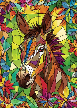 Stained Glass Donkey