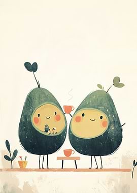 Avocado Friends Tea Time