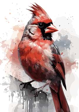 Cardinal Watercolor Painting