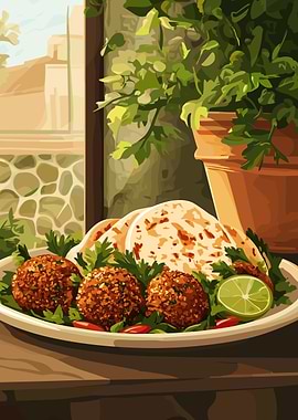 Falafel and Pita Bread