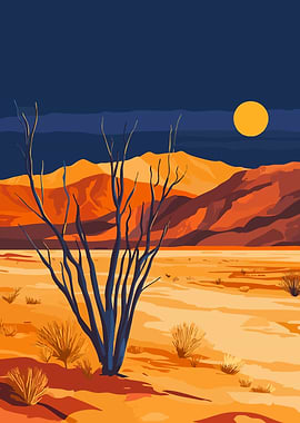 Death Valley Desert Night Landscape