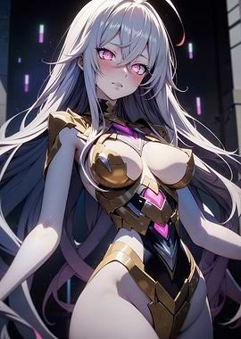 Anime Girl in Gold Armor