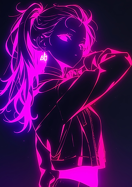 Neon Anime Girl