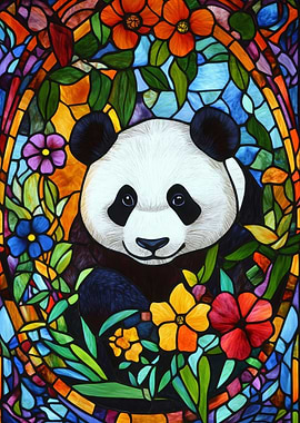 Panda Stained Glass