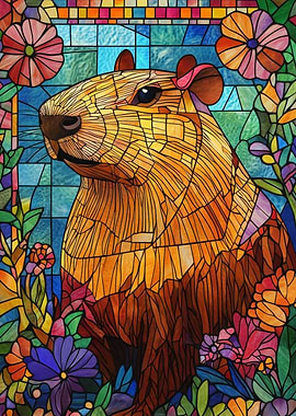 Stained Glass Capybara