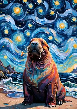 Starry Night Walrus