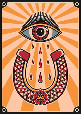 Horseshoe & eye vintage design