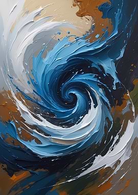 Abstract expressionism Swirling Blue splash