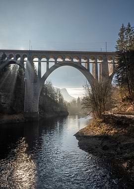 Stone Arch Bridge Over River
