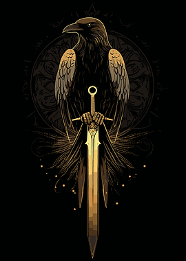Raven with Sword
