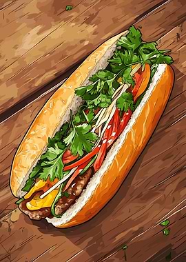 Vietnamese Banh Mi Sandwich