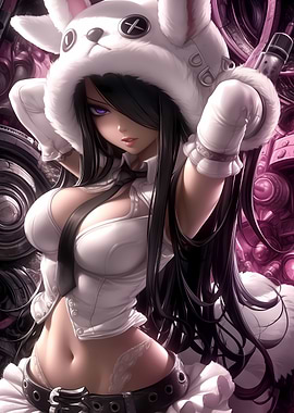 Anime Girl in Bunny Hat