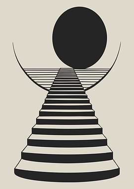 Surreal Abstract Stairway to the Moon