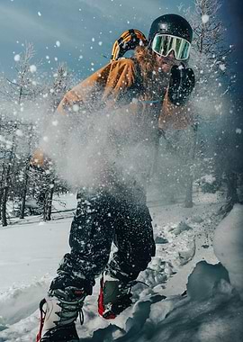Snowboarder in Action