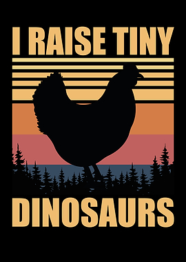 Chicken Dinosaur Retro Design