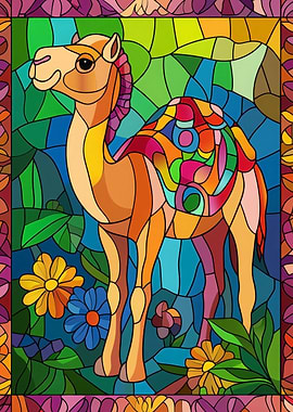 Camel Stained Glass Art