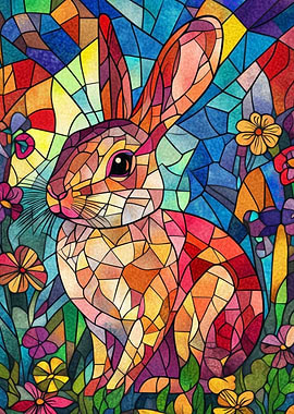Stained Glass Rabbit