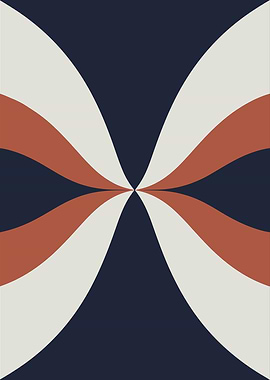 Abstract Swirl Pattern in Earthy Navy