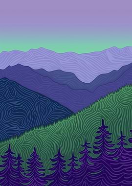Purple Mountain Landscape