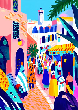 Fauvist Moroccan Market in Vibrant Colors