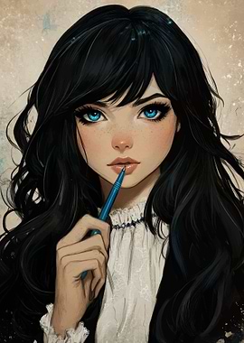 Blue-Eyed Anime Girl