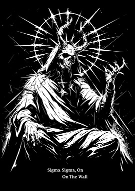 Skeletal Figure with Horns