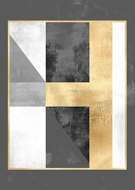 Gold and Gray Letter H