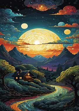 Dreamy Sunset Landscape