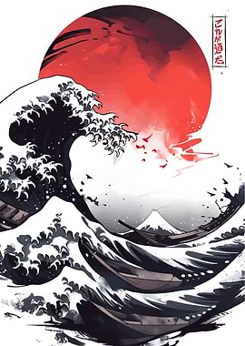 Great Wave, Red Sun