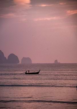 Sunset Boat in Thailand